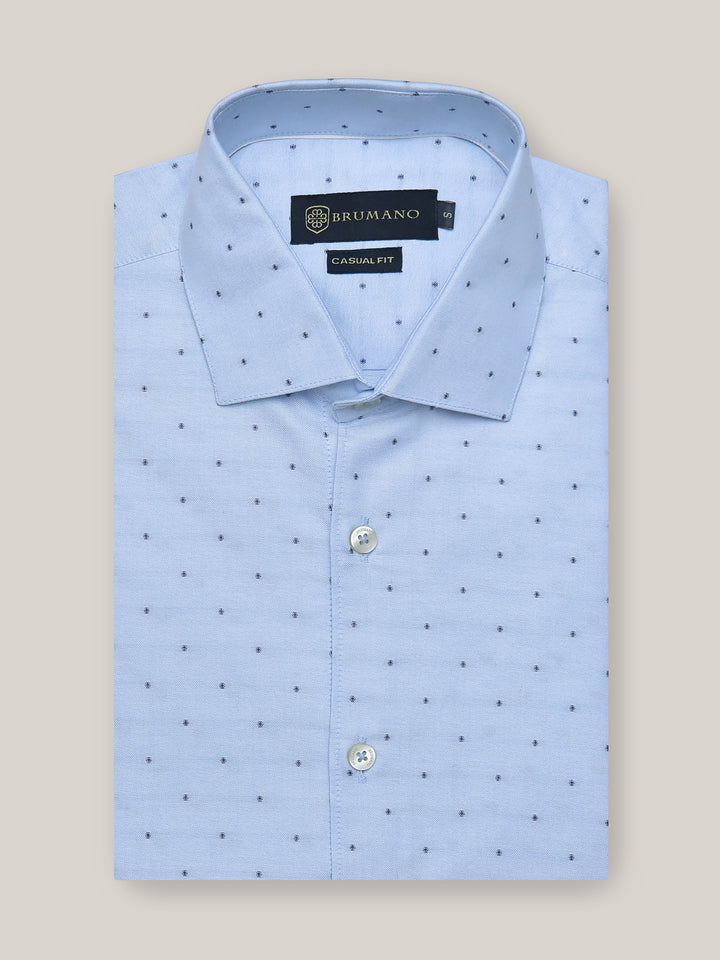 Blue Dot Patterned Oxford Shirt Brumano Pakistan
