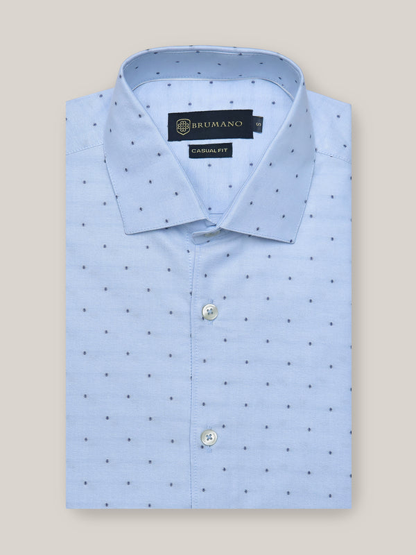Blue Dot Patterned Oxford Shirt Brumano Pakistan
