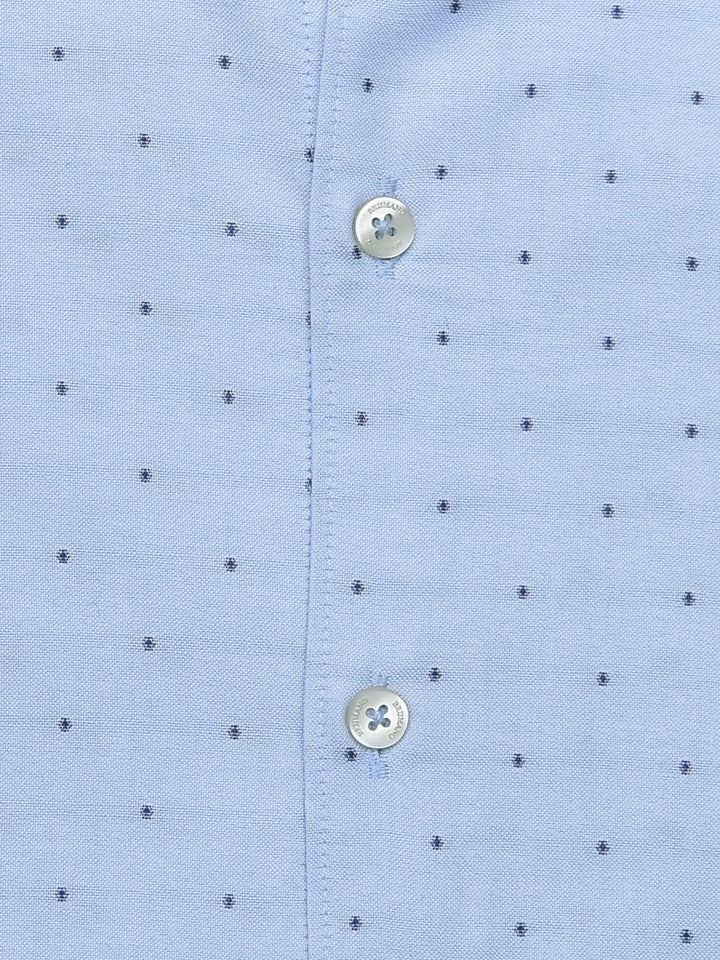 Blue Dot Patterned Oxford Shirt Brumano Pakistan