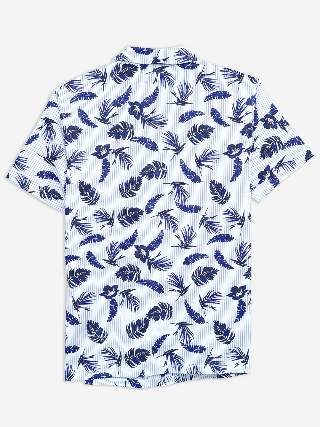 Blue Floral Printed Half Sleeve Cuban Collar Shirt