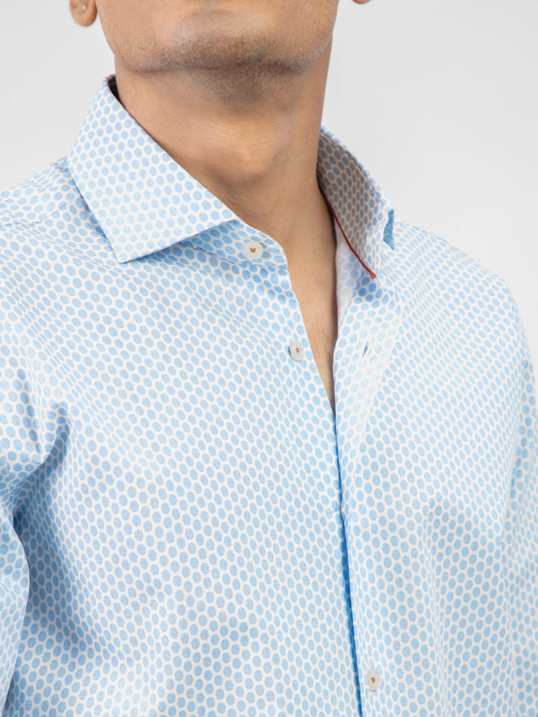 Blue Geometric Printed Formal Shirt Brumano Pakistan