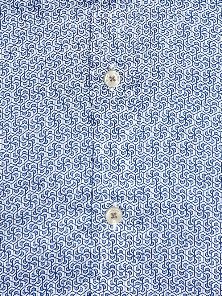 Blue Geometric Printed Shirt