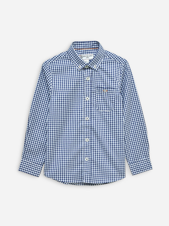 Blue Gingham Button Down Checkered Shirt