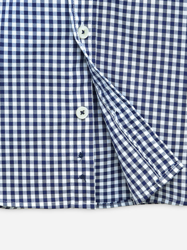 Blue Gingham Button Down Checkered Shirt