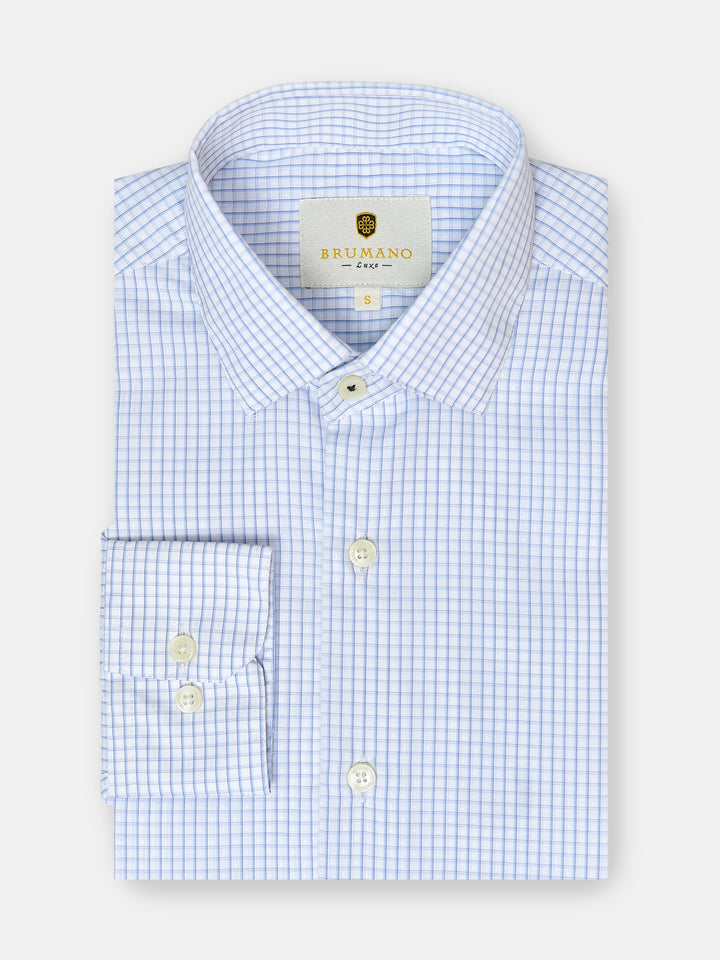 Blue Formal Checkered Shirt - Luxe