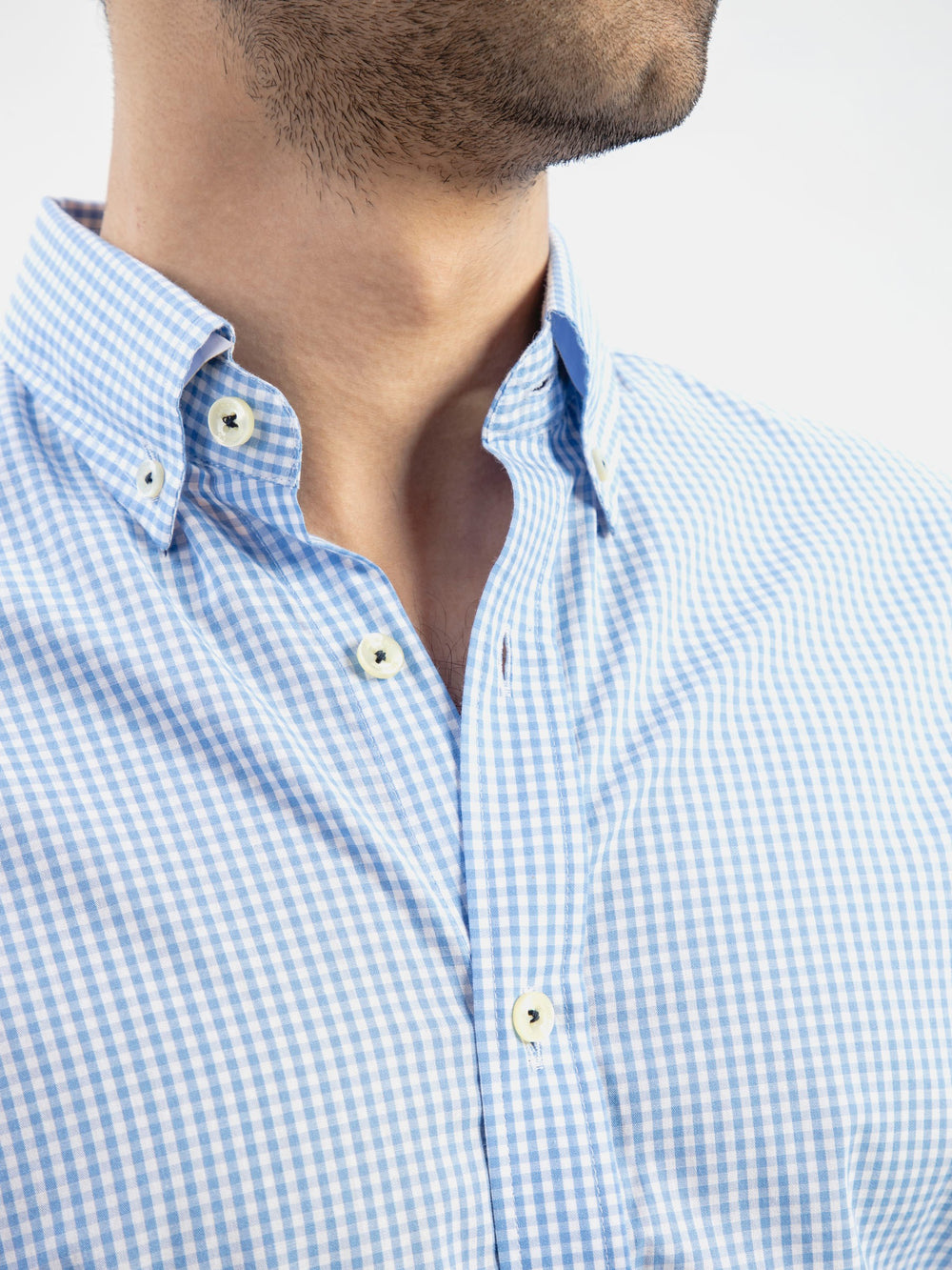 Blue Gingham Button Down Shirt