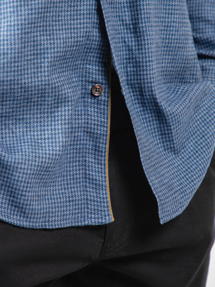 Blue Houndstooth Patterned Flannel Shirt Brumano Pakistan
