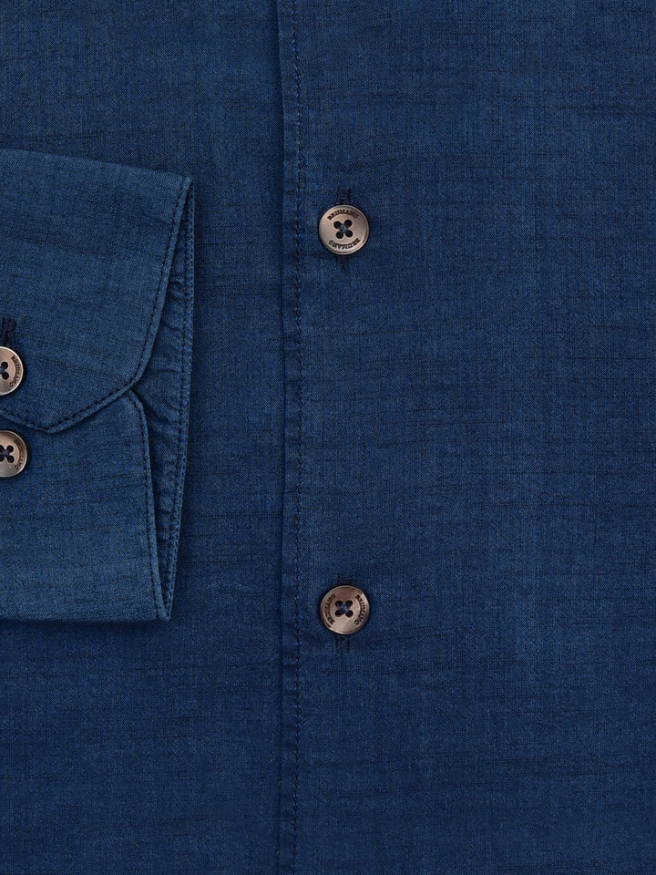 Blue Indigo Dyed Shirt With Cutaway Collar Brumano Pakistan