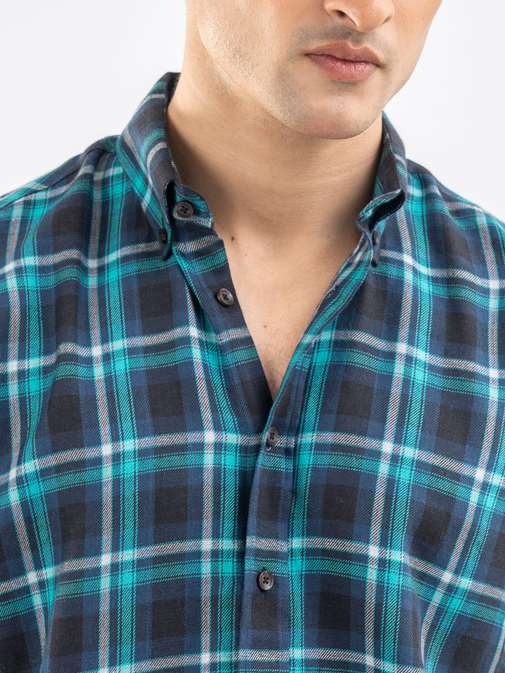 Blue Light Weight Checkered Shirt