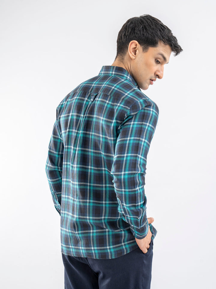 Blue Light Weight Checkered Shirt