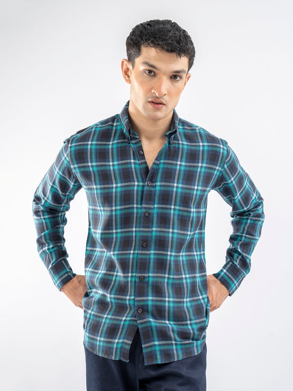 Blue Light Flannel Checkered Shirt