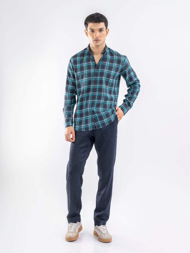 Blue Light Weight Checkered Shirt
