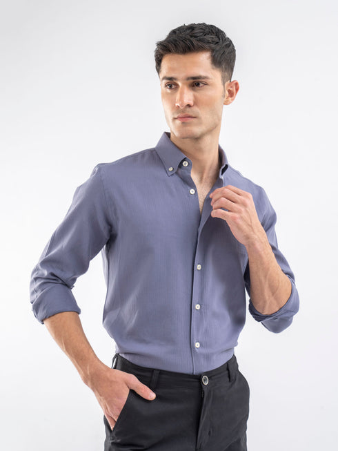 Steel Blue Light Weight Button Down Shirt