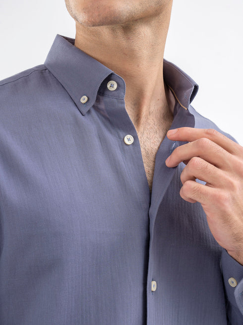 Steel Blue Light Weight Button Down Shirt