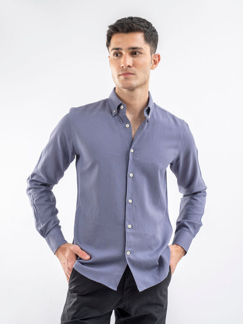 Steel Blue Light Weight Button Down Shirt