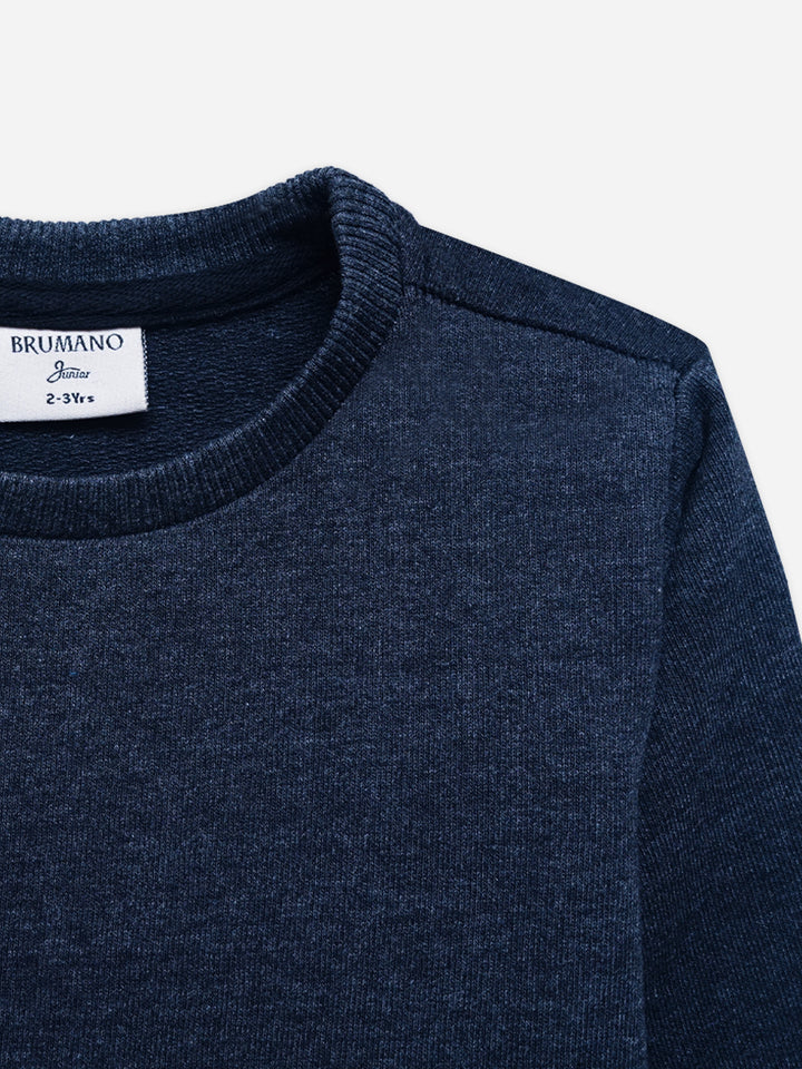 Blue Melange Casual Sweatshirt - Junior