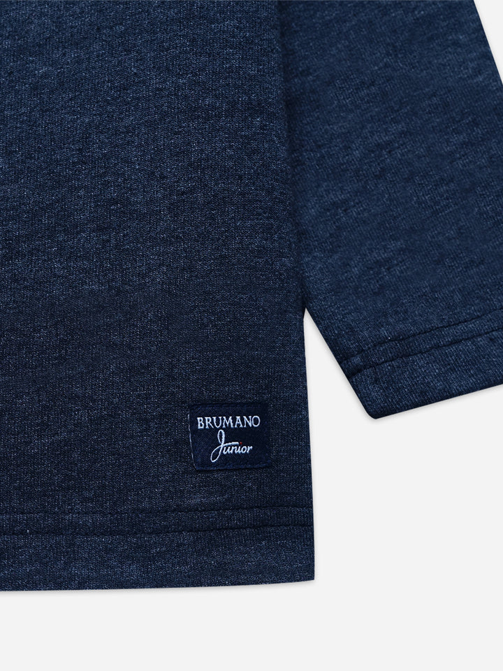 Blue Melange Casual Sweatshirt - Junior