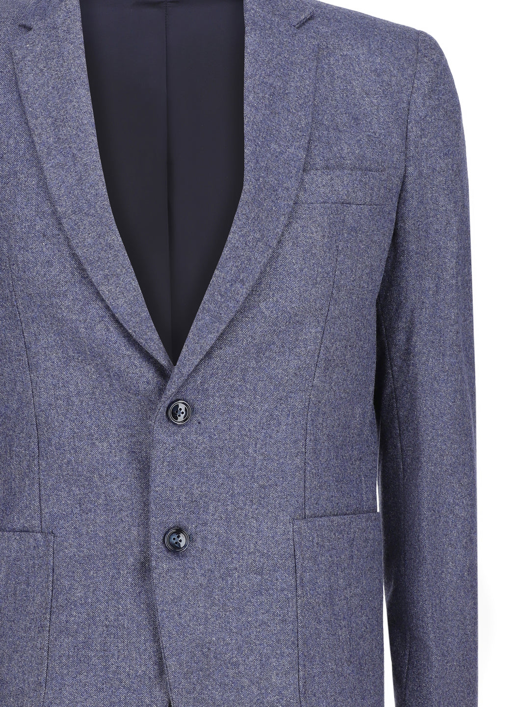Blue Melange Wool & Cashmere Blazer - Sartoria