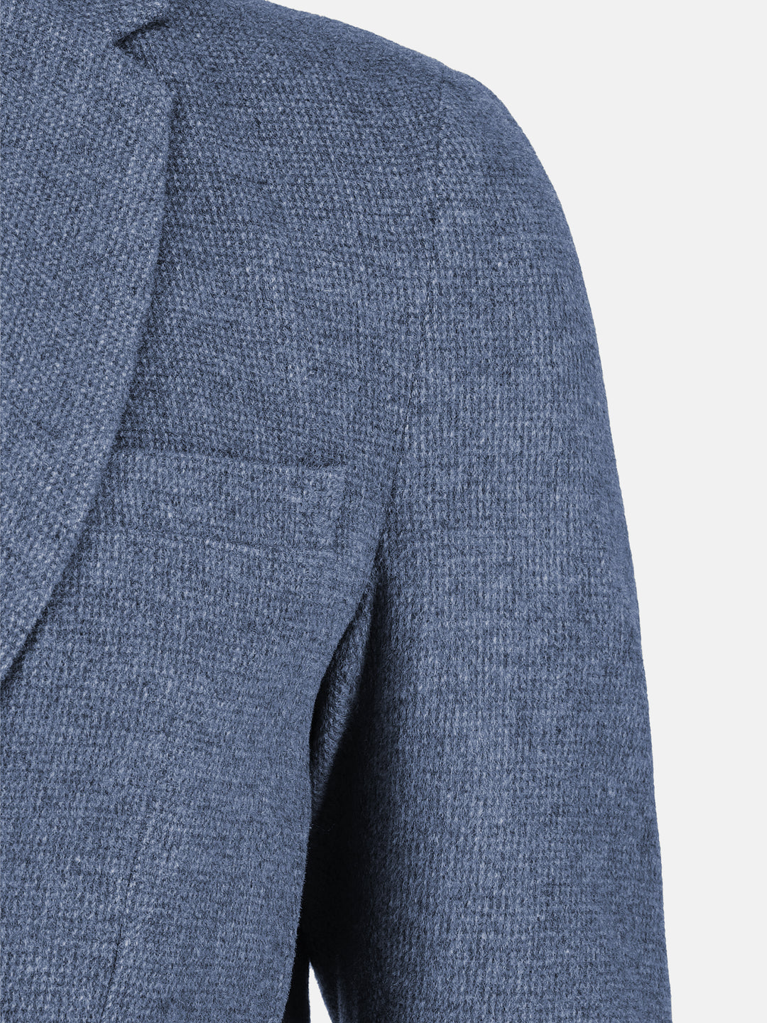 Blue Micro Gingham Wool & Cashmere Blended Blazer - Sartoria