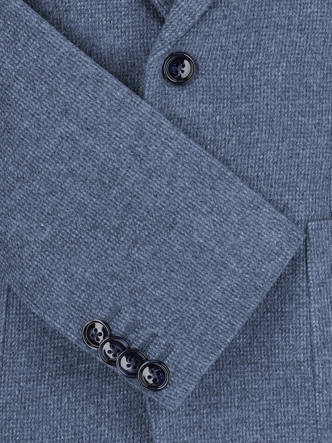 Blue Micro Gingham Wool & Cashmere Blended Blazer - Sartoria