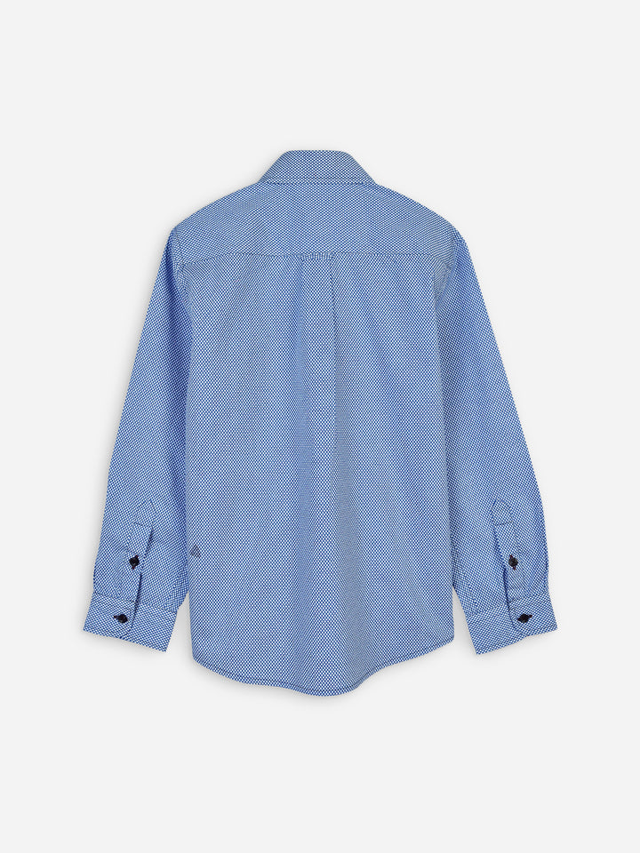 Blue Printed Long Sleeve Casual Shirt Brumano Pakistan