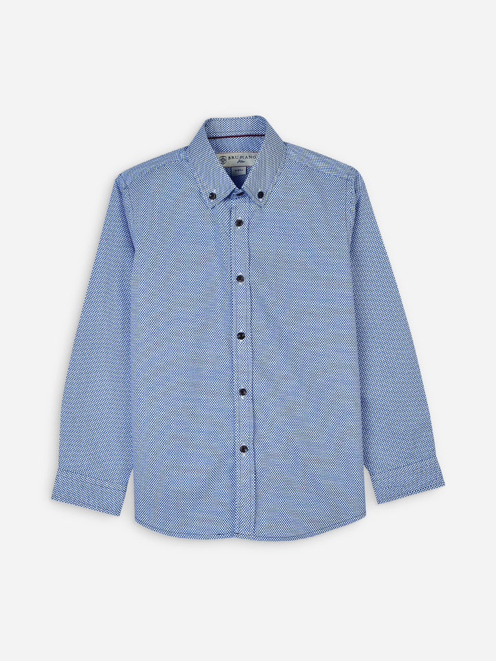 Blue Printed Long Sleeve Casual Shirt Brumano Pakistan