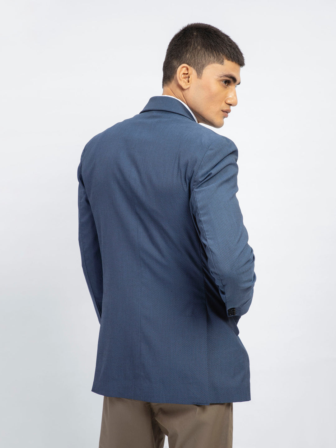 Blue Self Structured Formal Blazer Brumano Pakistan
