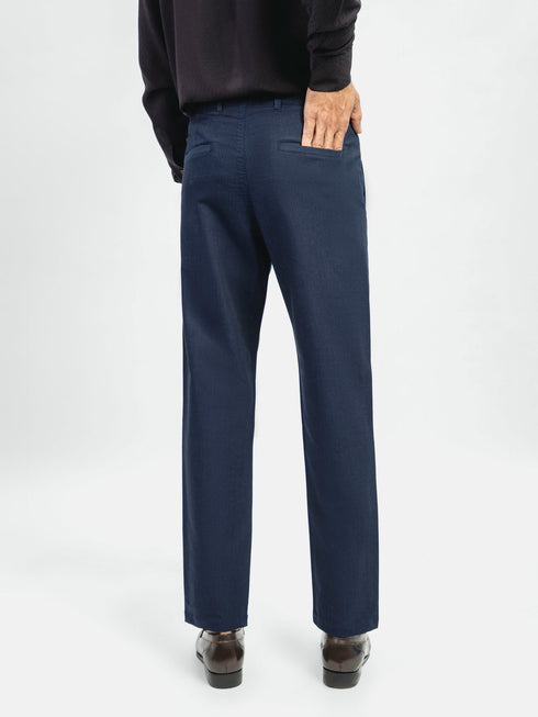 Blue Striped Structured Casual Fit Chinos  Brumano Pakistan