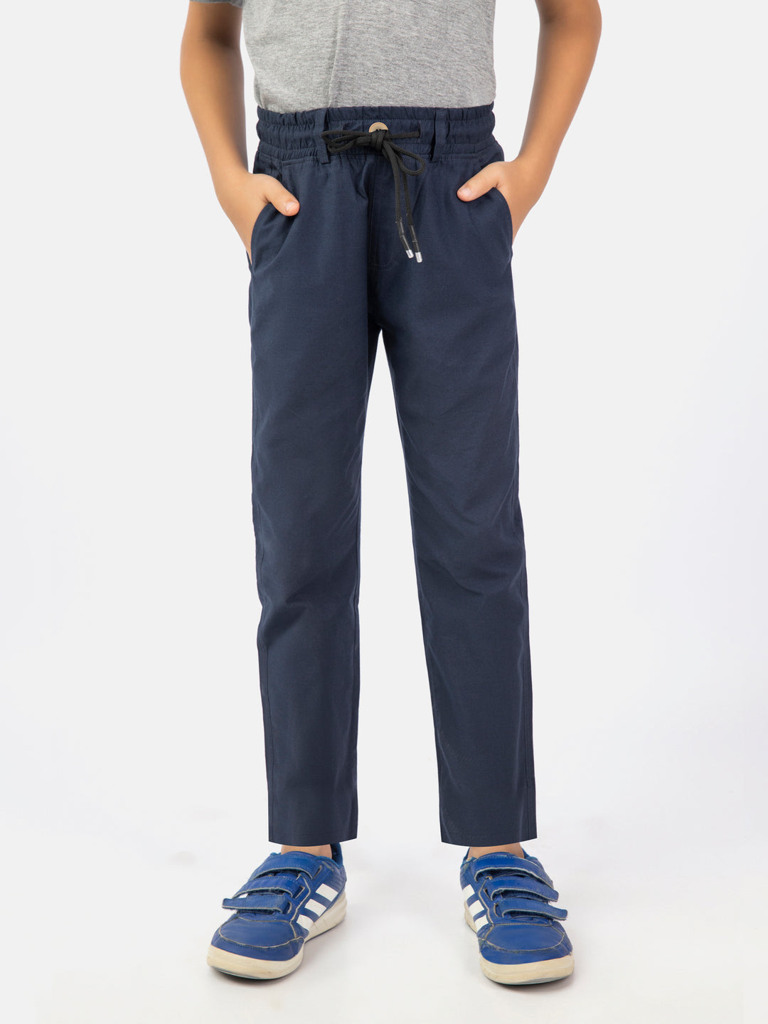 Blue structured jogger pant brumano pakistan