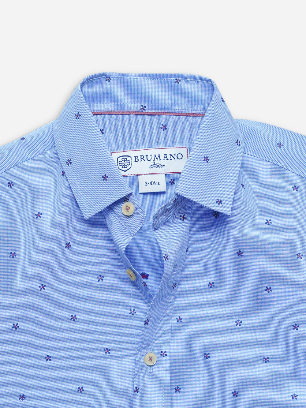 Blue Structured Printed Long Sleeve Casual Shirt