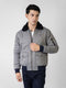 Greyish Blue Twill Sherpa Collar Aviator Jacket