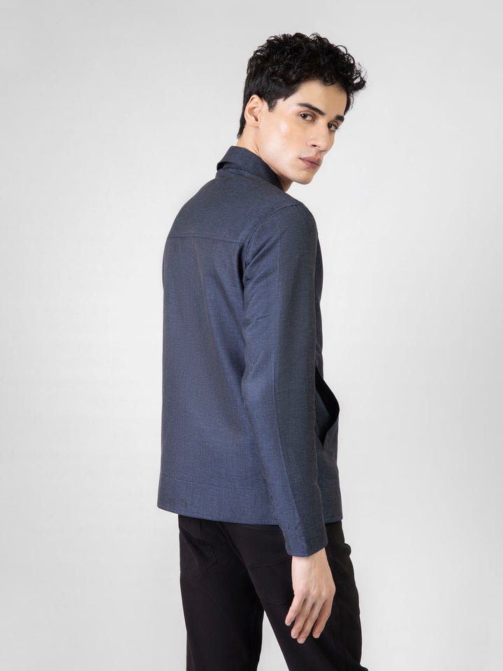 Blue Twill Structured Baracuta Jacket