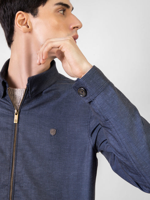 Blue Twill Structured Baracuta Jacket