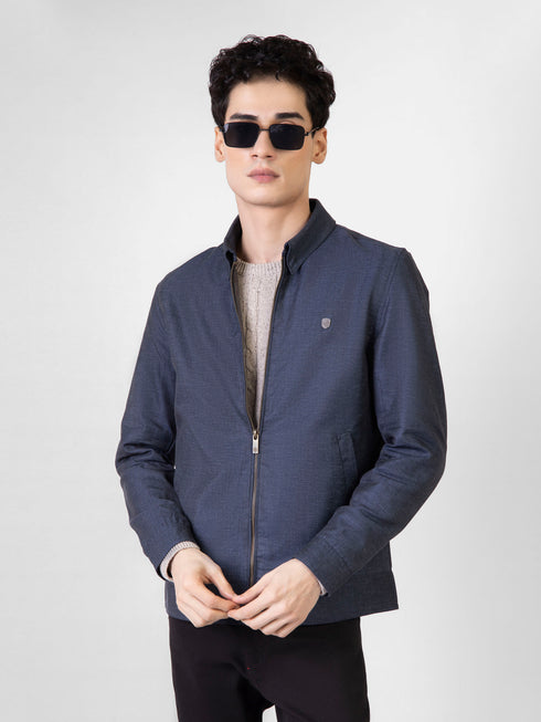 Blue Twill Structured Baracuta Jacket