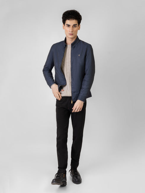 Blue Twill Structured Baracuta Jacket