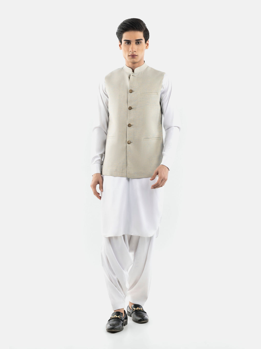 Blue & Beige Tone Light Weight Waistcoat Brumano Pakistan