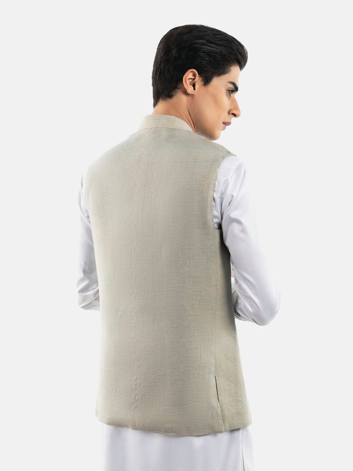 Blue & Beige Tone Light Weight Waistcoat Brumano Pakistan