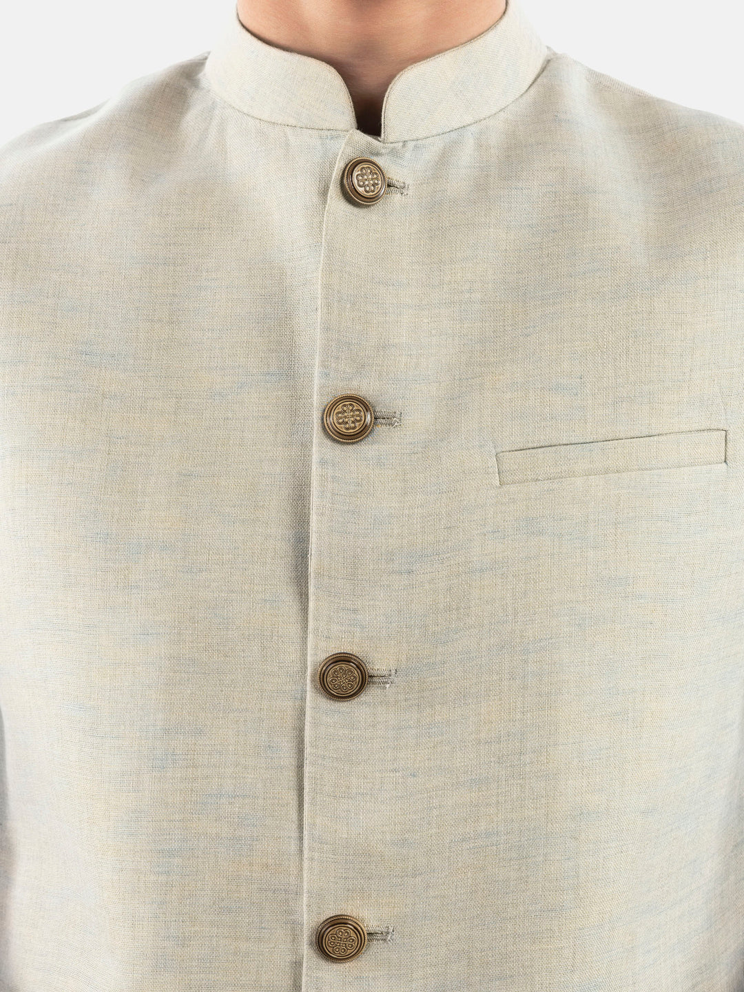 Blue & Beige Tone Light Weight Waistcoat Brumano Pakistan