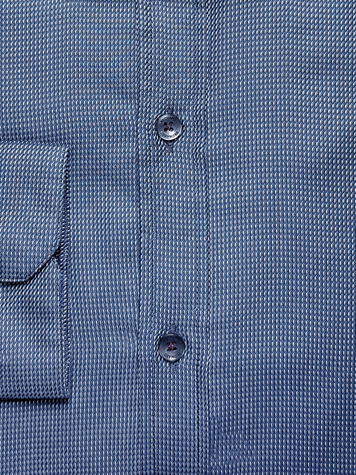 Blue & Black Dobby Structured Shirt