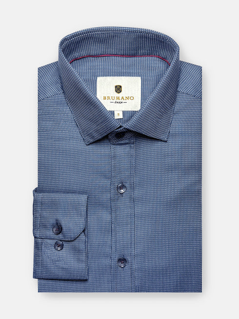 Blue & Black Dobby Structured Shirt