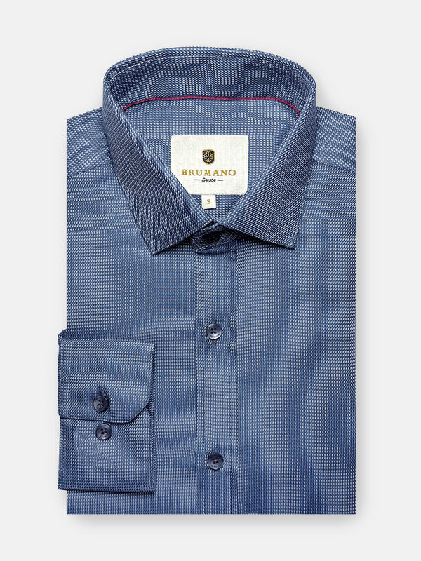Blue & Black Dobby Structured Shirt