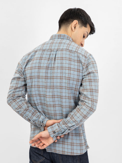 Blue & Brown Flannel Checkered Shirt
