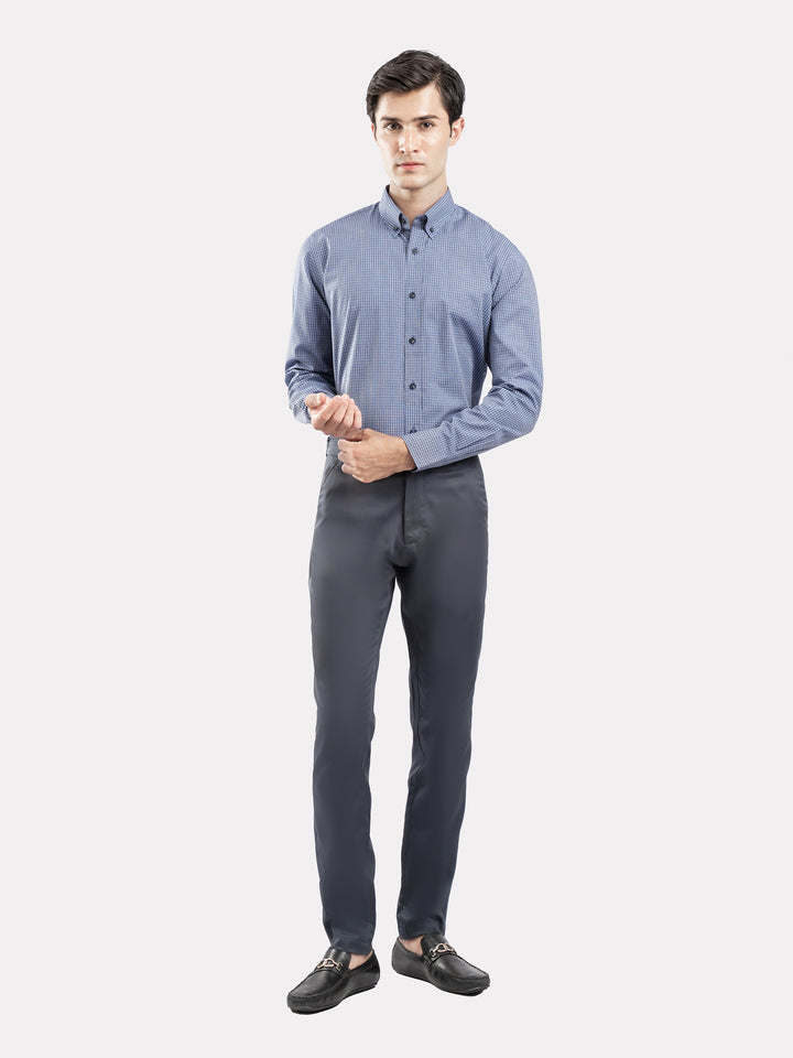 Blue & Grey Gingham Button Down Shirt