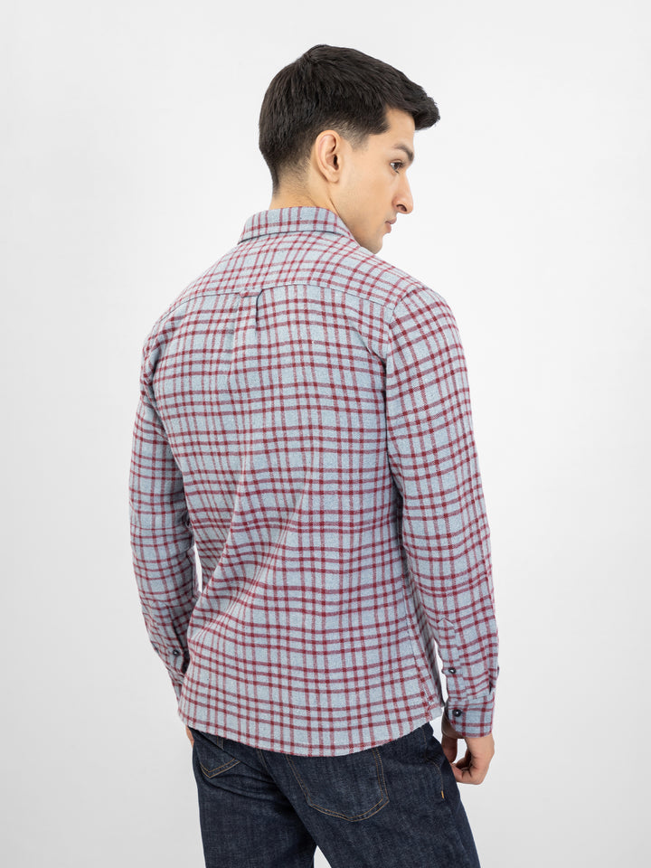 Blue & Red Flannel Checkered Shirt