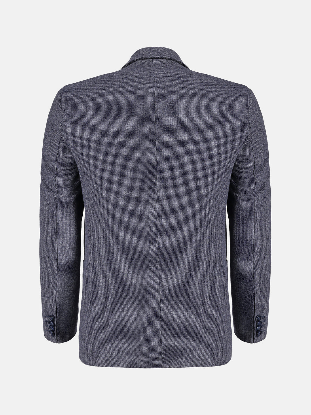 Blue & White Dobby Structured Wool & Cashmere Blazer - Sartoria Brumano Pakistan