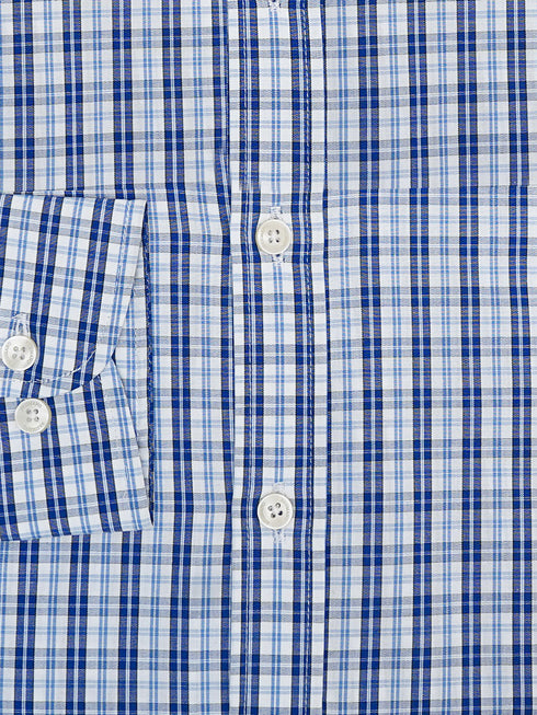 Blue & White Gingham Button Down Shirt Brumano Pakistan