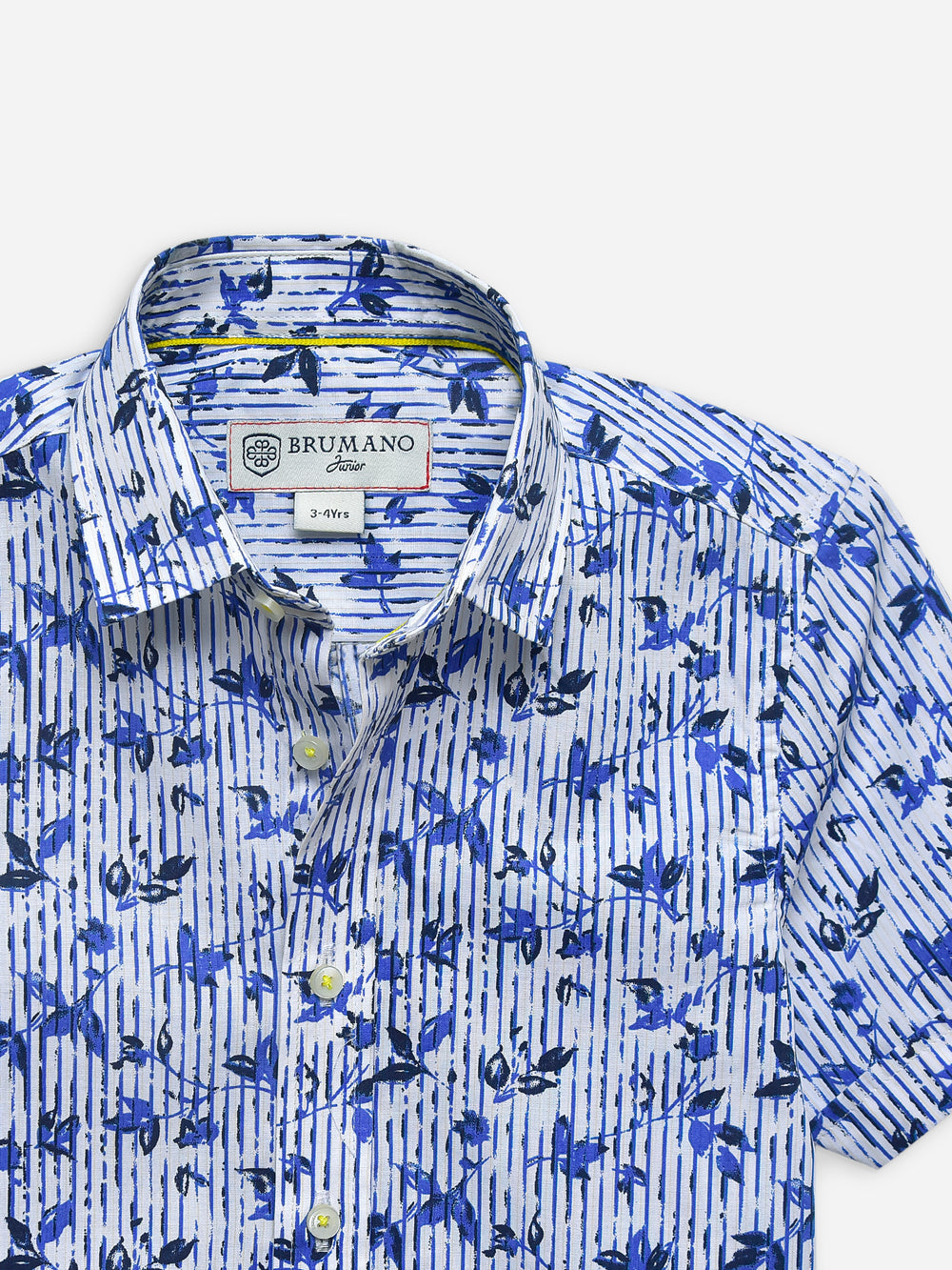 Blue & White Printed Half Sleeve Casual Shirt