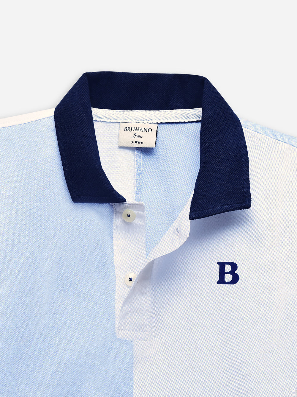 Blue & White Two-Tone Casual Pique Polo
