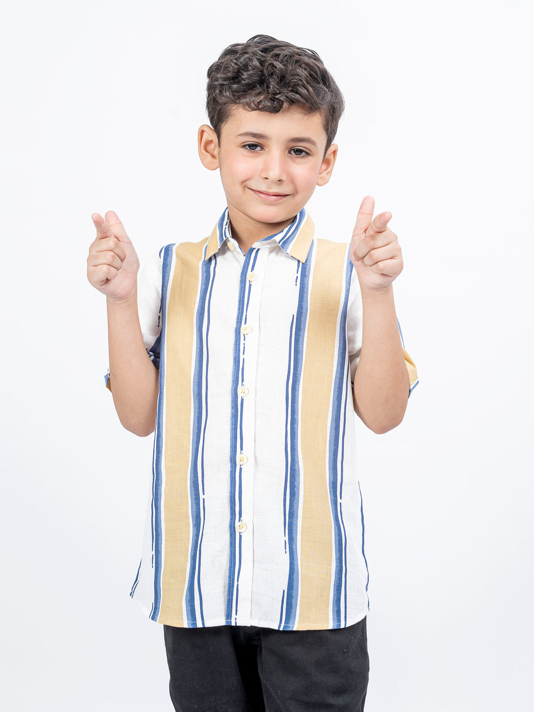 Blue yellowstripedhalfsleevecasualshirtbrumanopakistan2