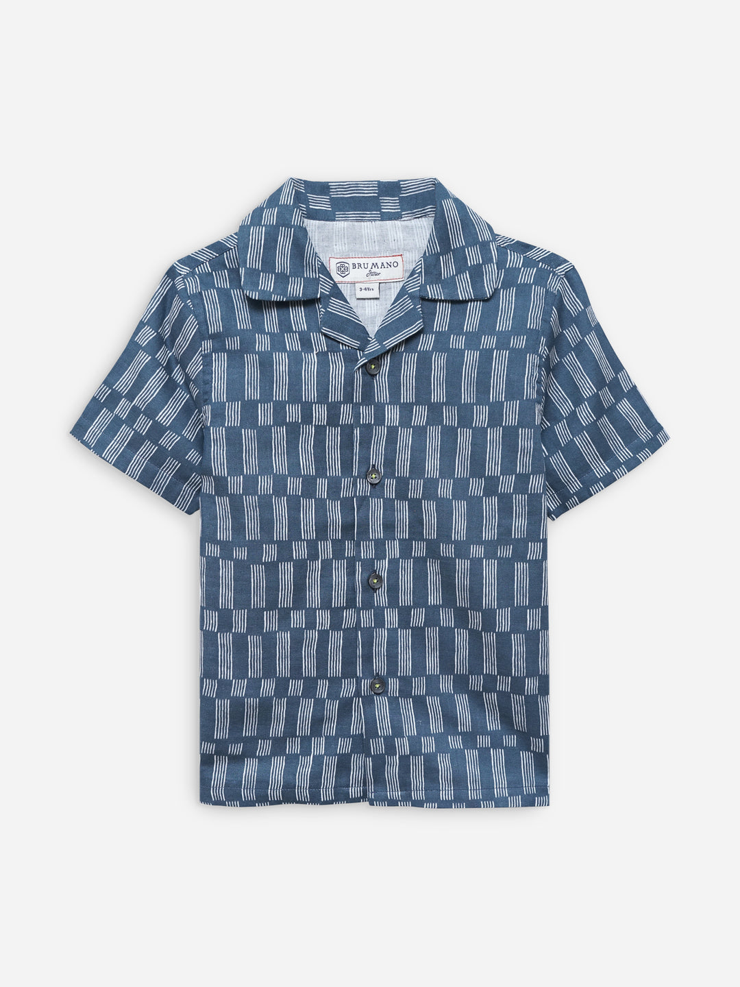 Bluish grey printed cuban collar half sleeve shirt brumano pakistan